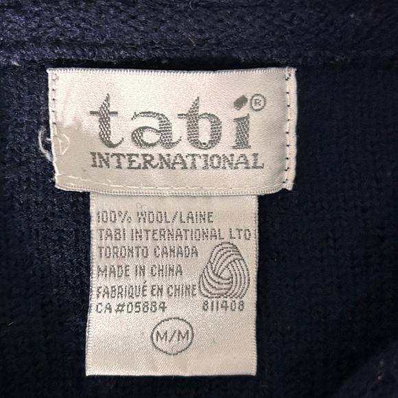 Tabi Wool Coat Women’s size Medium Navy Blue Zip-Up missing hood Oversized - Picture 2 of 9